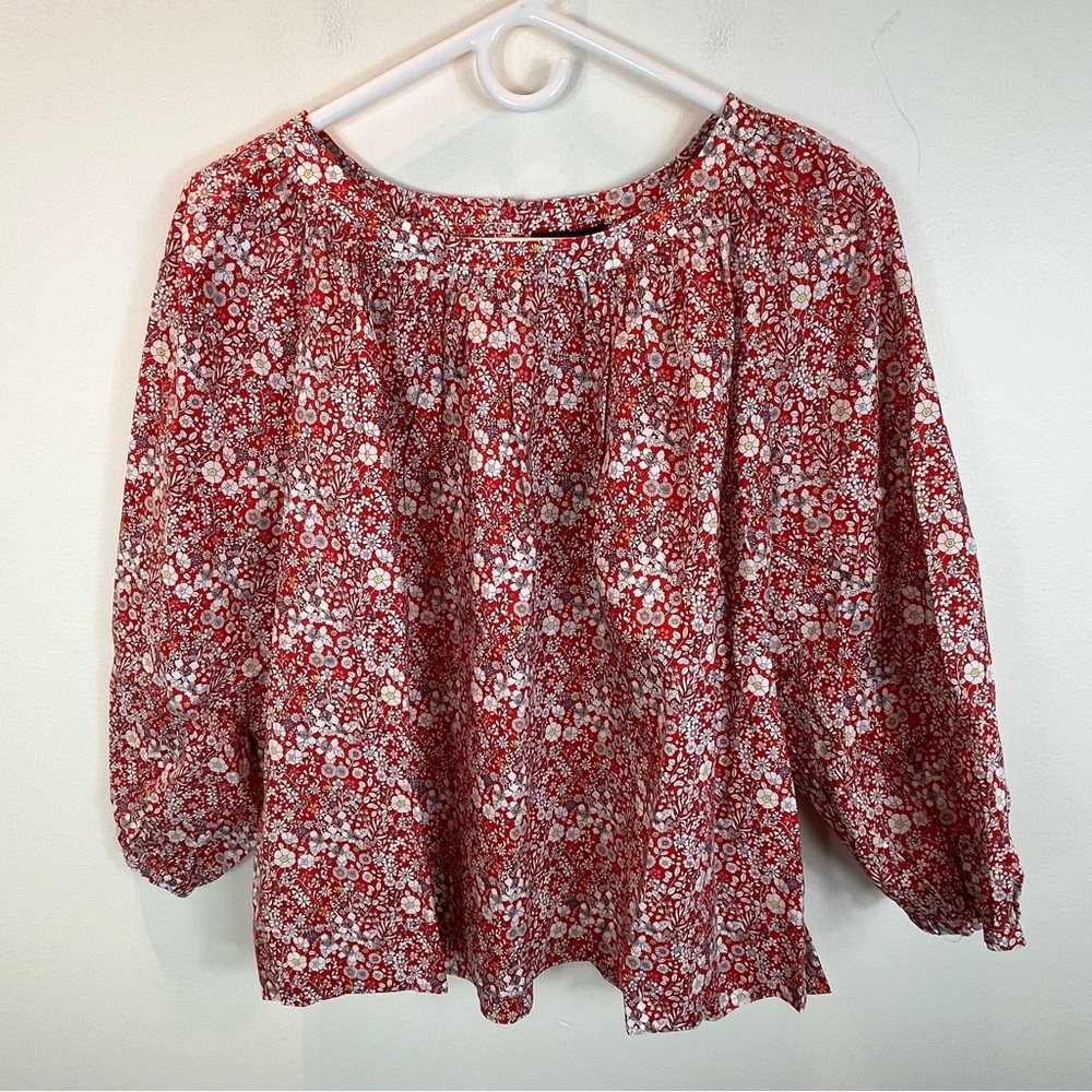 J. CREW Liberty Floral Art Fabric Blouse Top